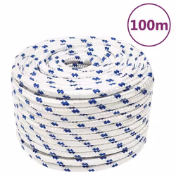 vidaXL Corde de bateau Blanc 12 mm 100 m Polypropylène