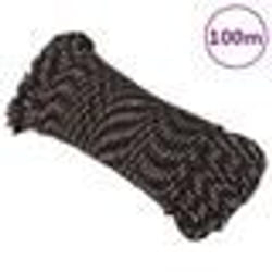 vidaXL Corde de bateau Noir 4 mm 100 m Polypropylène