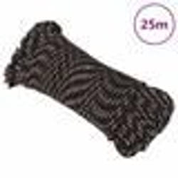 vidaXL Corde de bateau Noir 5 mm 25 m Polypropylène