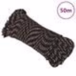 vidaXL Corde de bateau Noir 5 mm 50 m Polypropylène