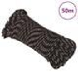 vidaXL Corde de bateau Noir 5 mm 50 m Polypropylène