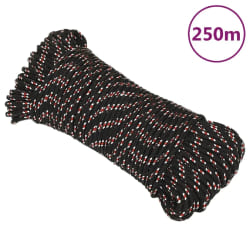 vidaXL Corde de bateau Noir 5 mm 250 m Polypropylène