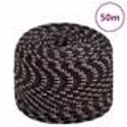vidaXL Corde de bateau Noir 6 mm 50 m Polypropylène