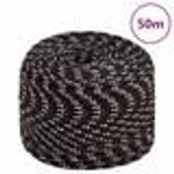 vidaXL Corde de bateau Noir 6 mm 50 m Polypropylène