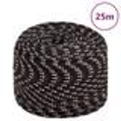 vidaXL Corde de bateau Noir 8 mm 25 m Polypropylène