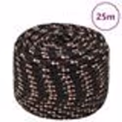 vidaXL Corde de bateau Noir 12 mm 25 m Polypropylène