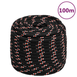 vidaXL Corde de bateau Noir 18 mm 100 m Polypropylène