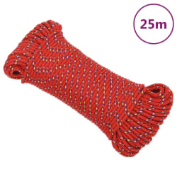 vidaXL Corde de bateau Rouge 4 mm 25 m Polypropylène