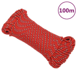 vidaXL Corde de bateau Rouge 4 mm 100 m Polypropylène