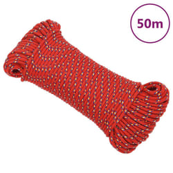 vidaXL Corde de bateau Rouge 5 mm 50 m Polypropylène