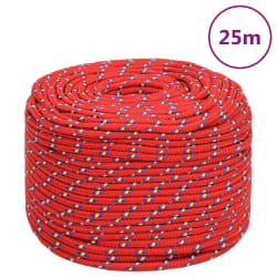 vidaXL Corde de bateau Rouge 8 mm 25 m Polypropylène