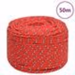vidaXL Corde de bateau Rouge 8 mm 50 m Polypropylène