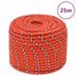 vidaXL Corde de bateau Rouge 12 mm 25 m Polypropylène