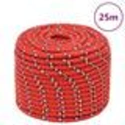 vidaXL Corde de bateau Rouge 12 mm 25 m Polypropylène