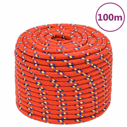 vidaXL Corde de bateau Rouge 12 mm 100 m Polypropylène