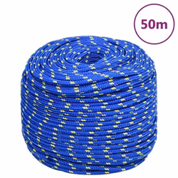 vidaXL Corde de bateau Bleu 6 mm 50 m Polypropylène