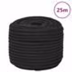 vidaXL Corde de bateau Noir complet 12 mm 25 m Polypropylène