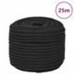 vidaXL Corde de bateau Noir complet 12 mm 25 m Polypropylène
