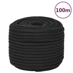 vidaXL Corde de bateau Noir complet 12 mm 100 m Polypropylène