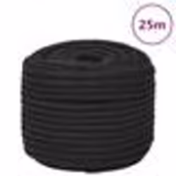 vidaXL Corde de bateau Noir complet 14 mm 25 m Polypropylène