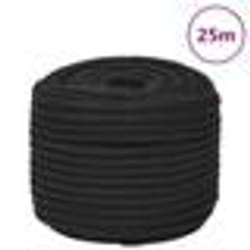 vidaXL Corde de bateau Noir complet 14 mm 25 m Polypropylène