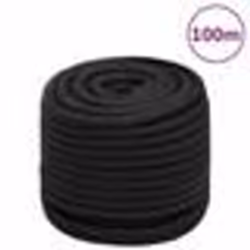 vidaXL Corde de bateau Noir complet 16 mm 100 m Polypropylène
