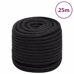 vidaXL Corde de bateau Noir complet 18 mm 25 m Polypropylène