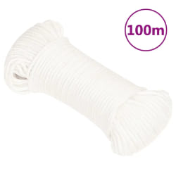 VIDAXL Corde de bateau 5 mm 100 m - Blanc