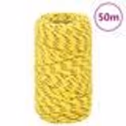 vidaXL Corde de bateau Jaune 2 mm 50 m Polypropylène