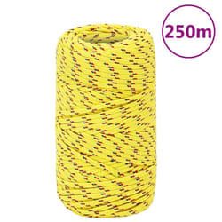 vidaXL Corde de bateau Jaune 2 mm 250 m Polypropylène