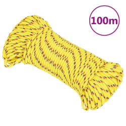 vidaXL Corde de bateau Jaune 4 mm 100 m Polypropylène