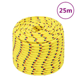vidaXL Corde de bateau Jaune 12 mm 25 m Polypropylène