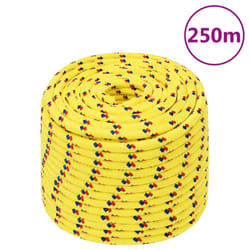 vidaXL Corde de bateau Jaune 12 mm 250 m Polypropylène