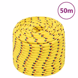 vidaXL Corde de bateau Jaune 14 mm 50 m Polypropylène