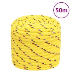 vidaXL Corde de bateau Jaune 16 mm 50 m Polypropylène
