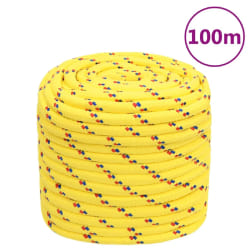 vidaXL Corde de bateau Jaune 16 mm 100 m Polypropylène