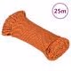 vidaXL Corde de bateau Orange 3 mm 25 m Polypropylène