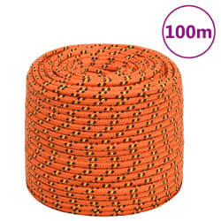 vidaXL Corde de bateau Orange 8 mm 100 m Polypropylène