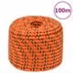 vidaXL Corde de bateau Orange 12 mm 100 m Polypropylène