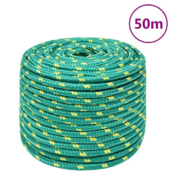 vidaXL Corde de bateau Vert 14 mm 50 m Polypropylène