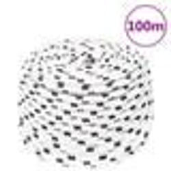vidaXL Corde de travail Blanc 10 mm 100 m Polyester