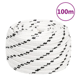 vidaXL Corde de travail Blanc 18 mm 100 m Polyester