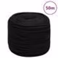 vidaXL Corde de travail Noir 8 mm 50 m Polyester