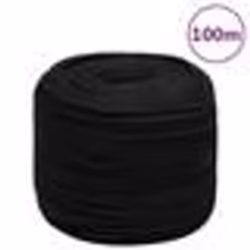 vidaXL Corde de travail Noir 8 mm 100 m Polyester