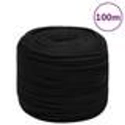 vidaXL Corde de travail Noir 8 mm 100 m Polyester