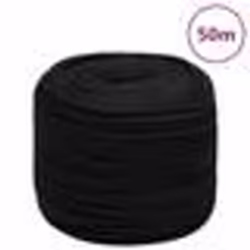 vidaXL Corde de travail Noir 10 mm 50 m Polyester