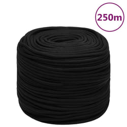 vidaXL Corde de travail Noir 10 mm 250 m Polyester