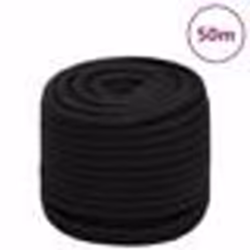 vidaXL Corde de travail Noir 18 mm 50 m Polyester