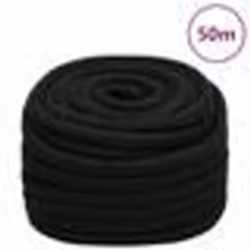 vidaXL Corde de travail Noir 25 mm 50 m Polyester
