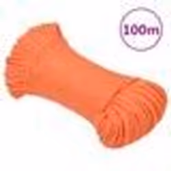 vidaXL Corde de travail Orange 3 mm 100 m Polypropylène